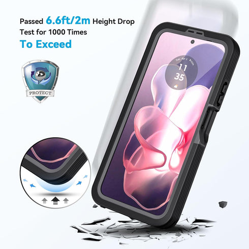 Lanhiem for Moto G Power 5G 2024 Case, IP68 Waterproof Dustproof Case with Built-in Screen Protector, Rugged Full Body Shockproof Magnetic Phone C...