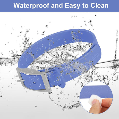 Wisedog Waterproof Dog Collar: Multiple Adjust 7" to 23.6", Soft Rubber Coated Webbing, Easy to Clean, for Small Medium Large Dogs (XL|18"-23.6" ×...