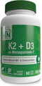 Health Thru Nutrition K2 + D3 Complex | K2 100mcg as Menaquinone 7 MK7 & D3 1,000iu | Strong and Healthy Bone Support | Immune Function |3rd Party...