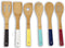 Home Basics Bamboo Cooking Utensils Set with Color Handles, 6-Piece, 2.5" x 12" x .25"...