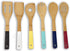 Home Basics Bamboo Cooking Utensils Set with Color Handles, 6-Piece, 2.5" x 12" x .25"...
