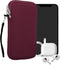 kwmobile Neoprene Phone Pouch Size XL - 6.7/6.8" - Universal Cell Sleeve Mobile Bag with Zipper, Wrist Strap - Berry...