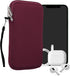 kwmobile Neoprene Phone Pouch Size XL - 6.7/6.8" - Universal Cell Sleeve Mobile Bag with Zipper, Wrist Strap - Berry...