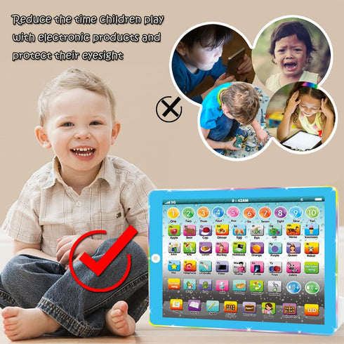 Kids Tablet Learning Pad Toddler Tablet with ABC Word Song Music Number Electronic Interactive Toy for Educational Preschool Boys & Girls 3 4 5 Ye...