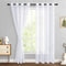 Hiasan White Sheer Curtains 84 Inches Long with Tiebacks, Light Filtering Semi Transparent Lightweight Voile Grommet Window Curtains for Bedroom, ...