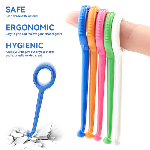 DLENP 25PCS Aligner Remover Tool, 5 Colors Clear Aligner Removal Tool for Invisalign Removable Retainers, Aligners,Braces Removal Kit...