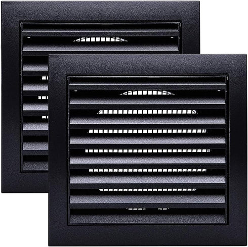 Vent Systems 4'' Inch Anthracite Pack of 2 Louvered Air Vent Covers and Bathroom Exhaust Vents, Dryer Vent Cover Keeps Out Insects, Birds and Rode...