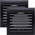 Vent Systems 4'' Inch Anthracite Pack of 2 Louvered Air Vent Covers and Bathroom Exhaust Vents, Dryer Vent Cover Keeps Out Insects, Birds and Rode...