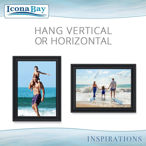 Icona Bay 5x7 Picture Frames (Black, 12 Pack), Beautifully Detailed Molding, Contemporary Picture Frame Set, Wall Mount or Table Top, Inspirations...