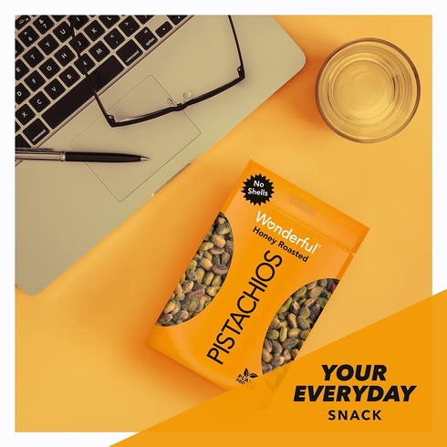 Wonderful Pistachios No Shells, Honey Roasted Nuts, 5.5 Ounce Resealable Bag, Protein Snacks, Gluten Free, Healthy Sweet Snacks...