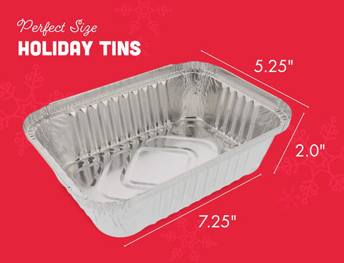 Gia's Kitchen Disposable Aluminum Pans with Lids, 24 Piece, Set of 12 - Heavy Duty Foil Pans with Lids Perfect for Leftovers, Holiday Treats, Gift...