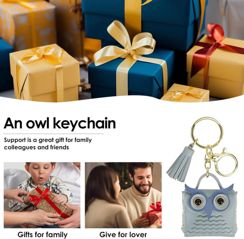 Mini Coin Purse Keychain Cute Owl Backpack Change Wallet Bags Jewelry Pouch with Keyring for Women Storage Coins...