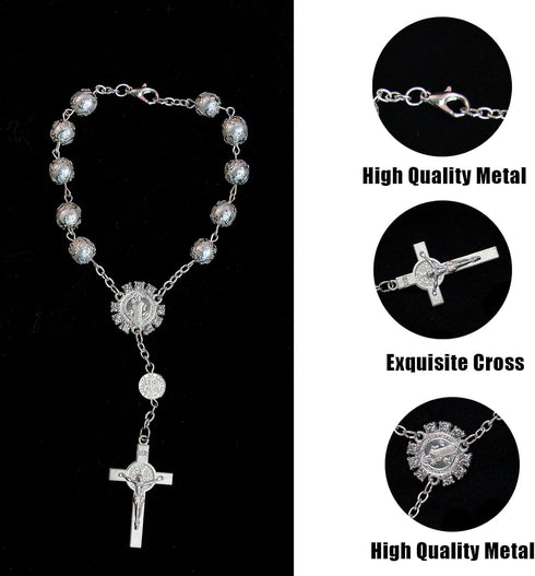 2 PCS Car Rosary for Rearview Mirror,Personalised Mirror Window Decoration Pendant,Car Rosary and Crucifix Prayer Rosary for Car,Bike,Motorbike Me...