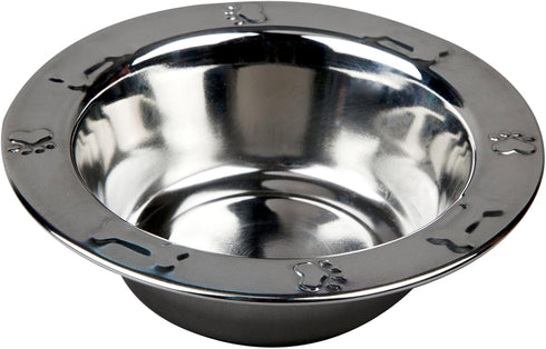 Stainless Steel Embossed Rim Feeding Bowl, 1-Pint...