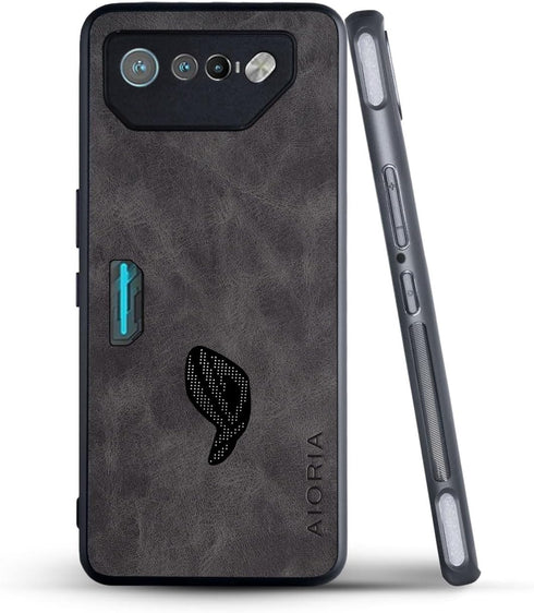 for Asus ROG Phone 7 Case, Premium Leather Cover Retro Design Full Protective Phone Case for Asus ROG Phone 7 5G (Gray)......