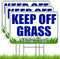 3 PC Keep Off Grass Sign with Stake - 8 x 12 Double Sided Coroplast Do Not Walk on Grass Sign - Keep Dogs Off Lawn - Stay Off Grass Signs for Yard...