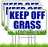 3 PC Keep Off Grass Sign with Stake - 8 x 12 Double Sided Coroplast Do Not Walk on Grass Sign - Keep Dogs Off Lawn - Stay Off Grass Signs for Yard...