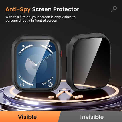 Goton Waterproof Privacy Case for Apple Watch Series 9 8 7 6 5 4 SE Ultra 40mm 44mm 41mm 45mm 49mm, Hard PC Bumper Tempered Glass Screen Protector...