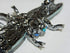 Large Rhinestone Dragonfly Convertible Brooch or Pendant Blue Enamel Insect pin...