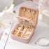 MODENGKONGJIAN Travel Jewelry Case for Women Fashion, Ring Necklace Earring Jewelry Holder Organizer Box, Small Portable Personalized Pink Jewelle...