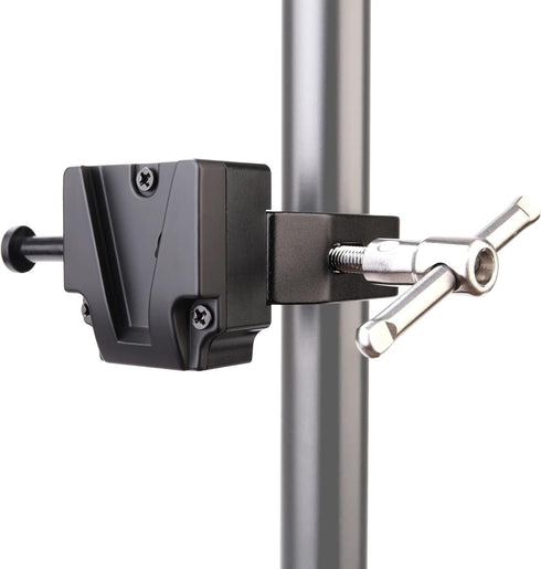 V-Mount Lock Battery Adapter with Clamp for Mounting to Light Stand Tripod....