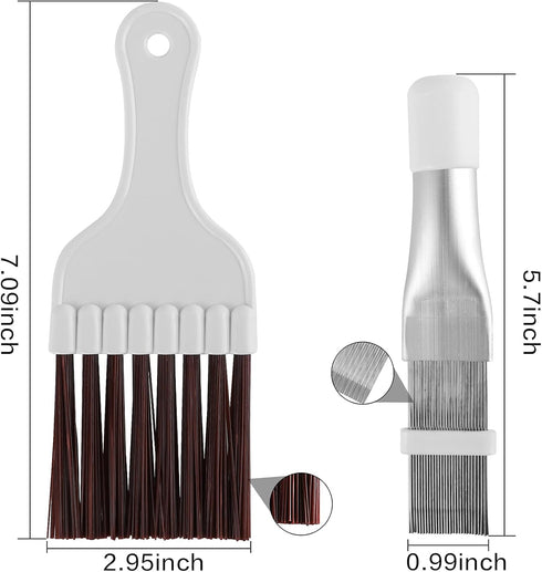 4 Pieces Air Conditioner Condenser Fin Cleaning Brush Coil Condenser Fin Straightener Comb Stainless Steel Air Refrigerator Fin Cleaner Whisk Brus...