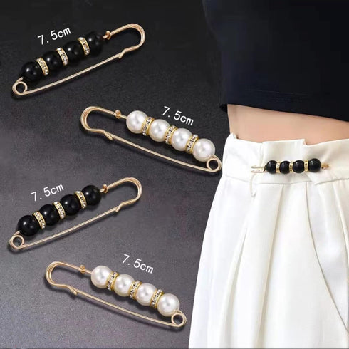 Fashion Pearl Brooch,Sweater Shawl Clip Double Faux Pearl Brooches Waist Pants Extender Safety Pins 4-14Pcs...