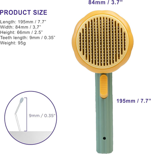 Self Cleaning Slicker Brush, Dog Cat Bunny Pet Grooming Shedding Brush - Easy to Remove Loose Undercoat, Pet Massaging Tool Suitable for Pets with...