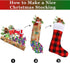 DERAYEE 6 Pack Christmas Stockings Bulk, 18 Inch Large Red Black Buffalo Plaid Fireplace Hanging Stockings for Family Holiday Xmas Party Decoratio...