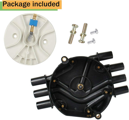 Ignition Distributor Cap and Rotor Kit Compatible with GMC Chevrolet Trucks V6 4.3L Vortec - 1996-2005 Astro Blazer, 1996-2001 Jimmy and more | Re...