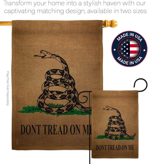 Breeze Decor Gadsden Garden Flag - Patriotic Historic July Memorial Veteran Independence United State American - House Decoration Banner Small Yar...