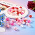 Beadthoven 15mm Silicone Beads 6 Colors Pink Red White Silicone Beads for Keychain Making Confetti Round Rubber Silicone Beads Kit for Pens Lanyar...