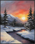 Posterizer 1 pcs-beautiful scenary of snowy winter in oil painting style-4-Landscape & Nature Art-GIft for Men Women Teens-Dining Room Decor- unfr...