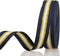 ATRBB 24 Yards 1 Inch Navy/Gold/White Stripe Grosgrain Ribbon Double Face Polyester Colorful Ribbon for Crafts DIY Gift Package Wrapping...