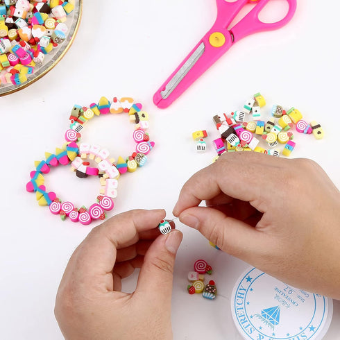 100pcs Mixed Polymer Clay Spacer Beads for Women Jewelry Making DIY Bracelet Necklace Hair Clip Accessories (Candy)...