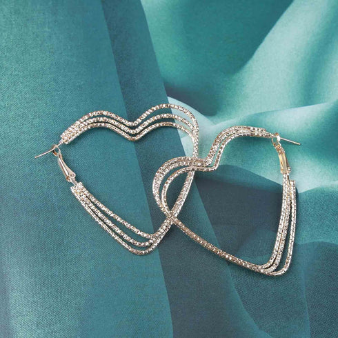 Boho Love Heart Hoop Earrings Vintage Hollow Heart Earrings Gold Large Heart Stud Earrings Exaggerate Heart Shape Earrings Jewelry for Women...