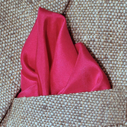 Fine Fuchsia Silk Pocket Square 100% Silk – Soft Mulberry Silk - Large 16” Square...