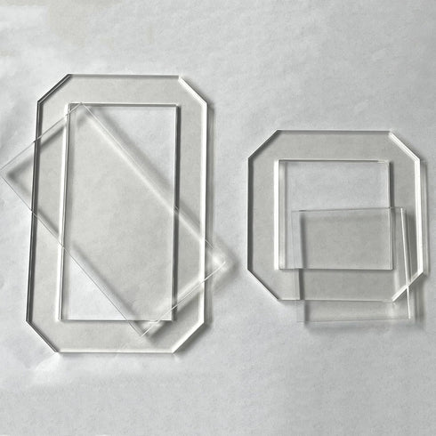 2 Sets Quilting Templates, Quilting Supplies, Sewing Templates, Quilting Rulers, 5" x 2.5" Rectangle and 2.5" Square, Quilting Templates for DIY Q...