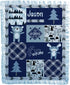 Baby Blankets with Baby' Name Year (Blue, 30x40) Woodland Animals Bear Adventure Explorer for Newborn Baby Room Nursery Christening or Baptism...