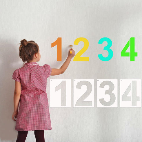 DXCYZ 2 Inch Tall Number Stencils Kit 0-9 Address Number Stencil, 10PCS Reusable Plastic Painting Number Templates for Mailbox Signs, Door, Cars, ...