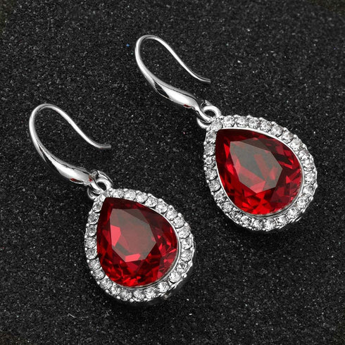 Austrian Crystal Teardrop Dangle Drop Earrings for Women Dangling 14K Gold Plated Hypoallergenic Jewelry...