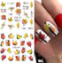Fall Nail Art Sticker Water Decals Transfer Nail Supplies with 3D Gold Maple Leaf Squirrel Fox Falling Leaf Designs for Women Thanksgiving Day Dec...
