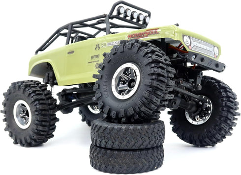 HOBBYSOUL 1.0 Mud Slingers Tires 64 * 25mm Super Soft Sticky 1.0 Crawler Tires for RC 1/24 AX24 SCX24 FCX24 1/18 TRX4M Upgrade...