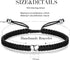 ZENI Heart Bracelet for Women, Black Rope Bracelet 925 Silver Handmade Braid Adjustable Bracelet Love Friendship Christmas Bracelet Gifts for Wome...