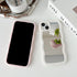 Jmltech for iPhone 15 Case Mirror Curly Wave Frame Shape Silicone Cute Shockproof Ultra Thin Protective Phone Case for iPhone 15 Beige Bumper...