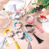 Misdary 8 Pcs Key Ring Bracelet with PU Leather Tassel Wood Bead Key Ring Cute Keychain Wristlet Elastic Beaded Bangle Chains Portable Car Keyring...