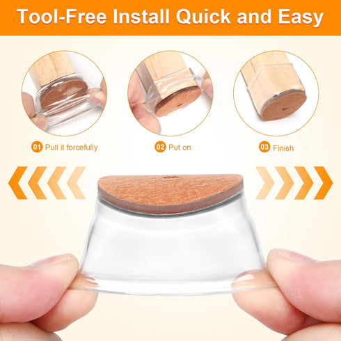 24Pack Small Silicone Chair Leg Floor Protectors, Chair Leg Protectors for Hardwood Floors, Thicken Rubber Chair Feet Caps Covers Pads, Protect Fu...