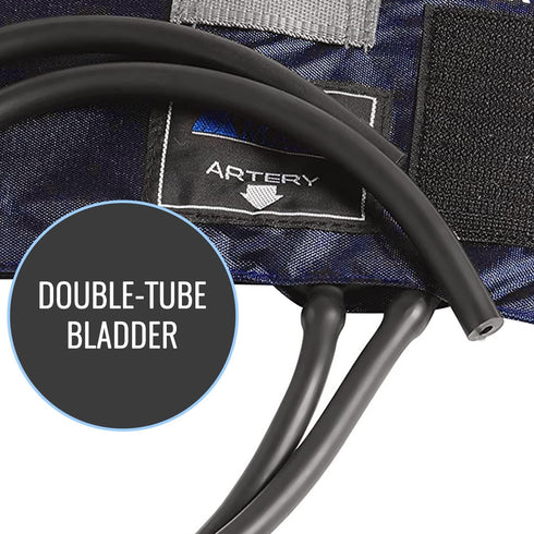 MABIS Sphygmomanometer Blood Pressure Replacement Cuff and Two-Tube Bladder, Adult Size, Blue...