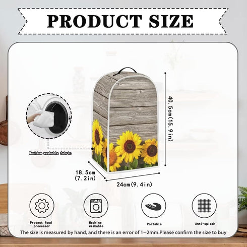 Wood Sunflower Blender Dust Cover, Fingerprint Protection Cover for Stand Mixer or Coffee Machine, Home Kitchen Appliance Cover for Stain Dust Res...