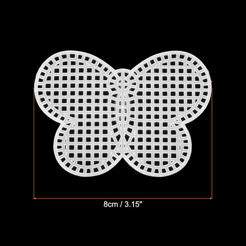 PATIKIL Plastic Mesh Canvas Sheets,10Pcs 3.15inch Cross Needlework Blank Yarn Crafting for Embroidery DIY Bookmarks Cup Mats, White, Butterfly Sha...